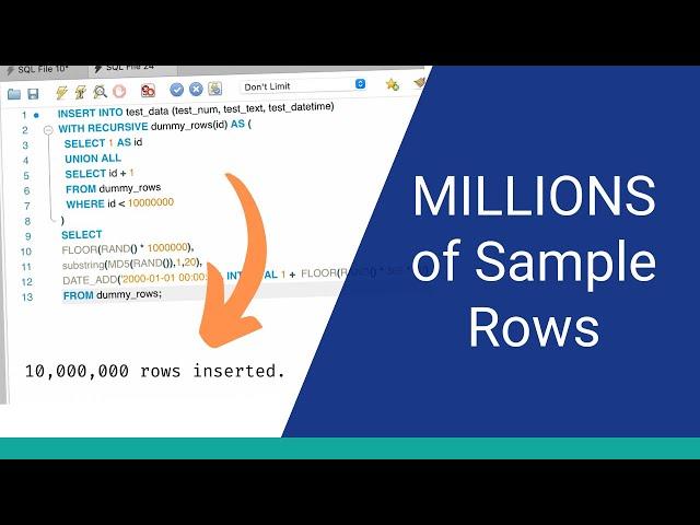 How to Generate 10 MILLION Sample Rows in SQL