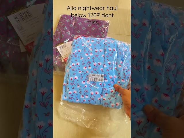 Ajio nightwear haul below 120₹ only #ajio #ajiohaul #haul #offer #shorts #ytviral #trending #trends