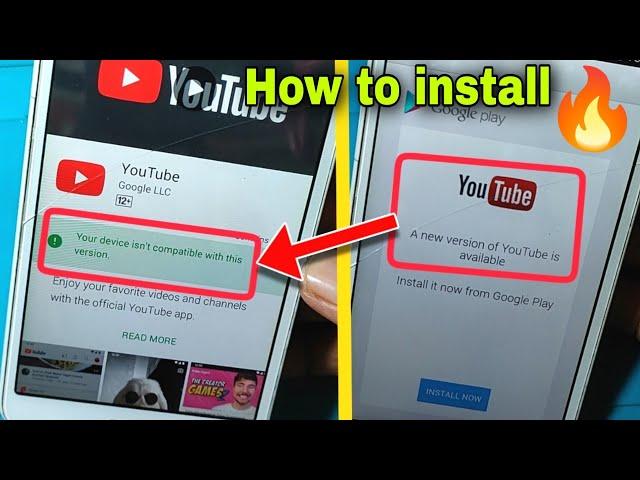 Your device isn't compatible with this version YouTube | How To Install YouTube on 4.4.4./5.1 (2024)