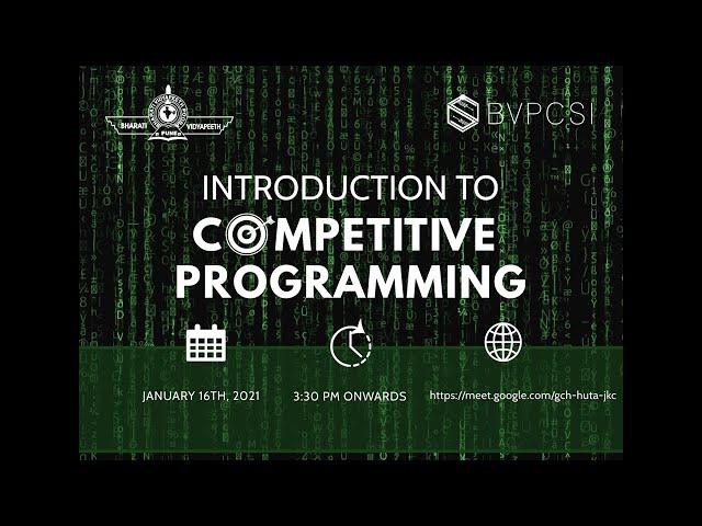 Introduction to Competitive Programming Webinar - BVPCSI