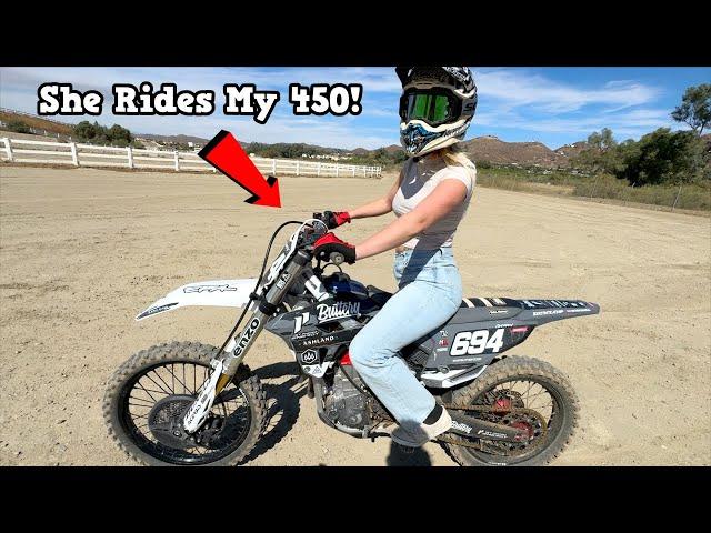 She Rides My 450! (CRASH) - Buttery Vlogs Ep265