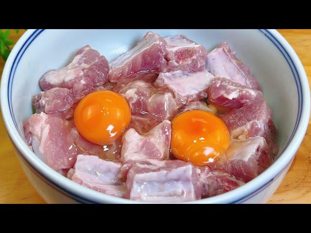 Put 2 eggs into the pork ribs, so delicious  #like pumpkin steamed ribs recipes, #cooking #recipe