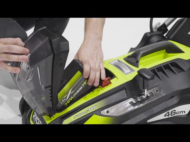 How to insert a RYOBI HP 36V 6.0Ah or 9.0Ah battery into an older RYOBI Lawnmower