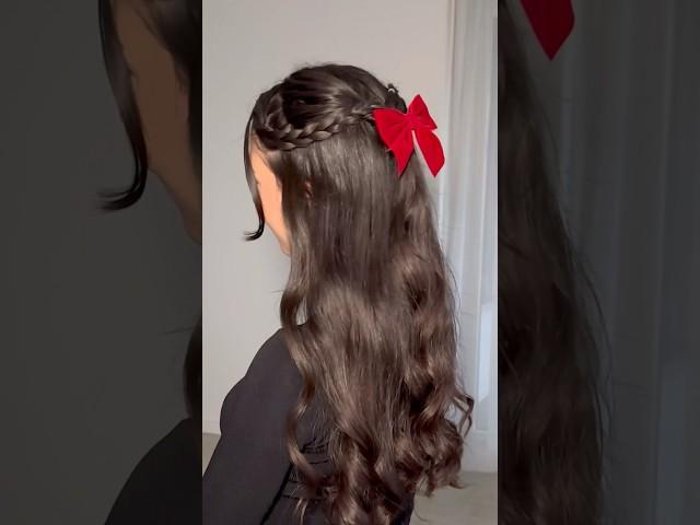 Easy hairstyles for girls ️ #hairstyle #christmas #hair #hairtok #explorepage #shorts #longhair