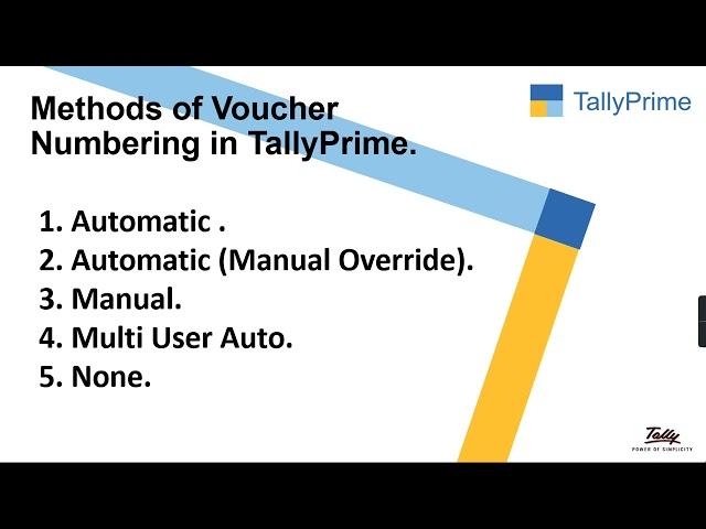 Methods of Voucher Numbering in TallyPrime  (Part 1)