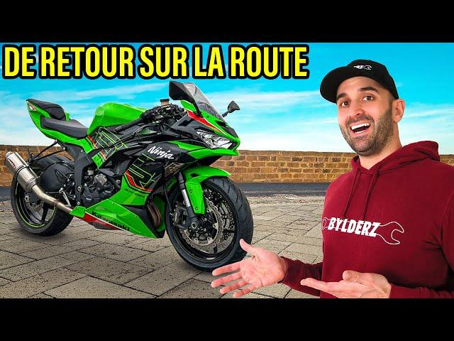 RÉPARATIONS KAWASAKI ZX6R ACCIDENTÉE : MONTAGE CARÉNAGES CHINOIS + 1ÈRE SORTIE