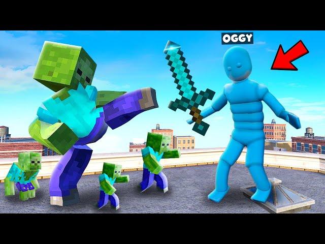 Overgrowth Minecraft Zombie Battle With Oggy And Jack