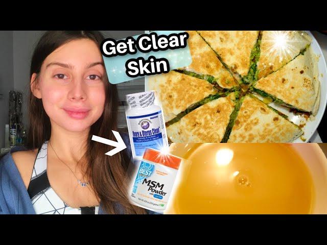 WHAT I EAT IN A DAY TO GET CLEAR SKIN THROUGH DIET AND SUPPLEMENTS!! || Best anti-acne diet!