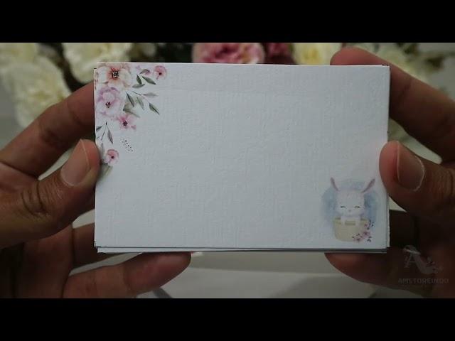 GA070 Kartu Ucapan dan Amplop Greeting Card Rabbit Theme floral flowers AMSTOREINDO