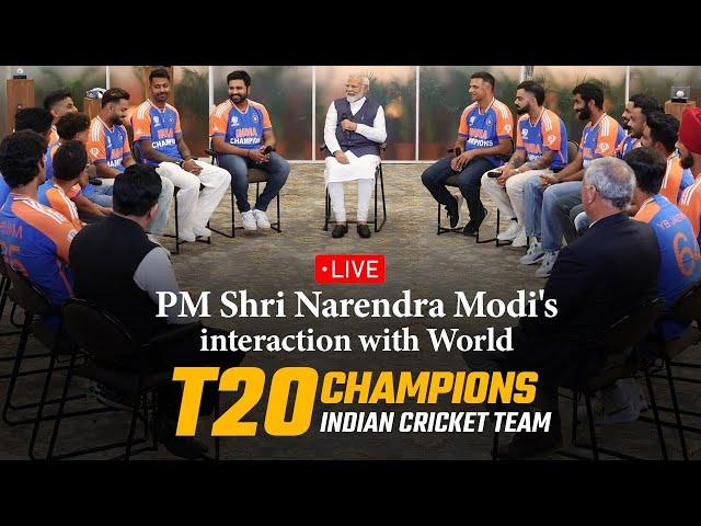 LIVE: PM Shri Narendra Modi's interaction with World T20 Champions Indian Cricket Team