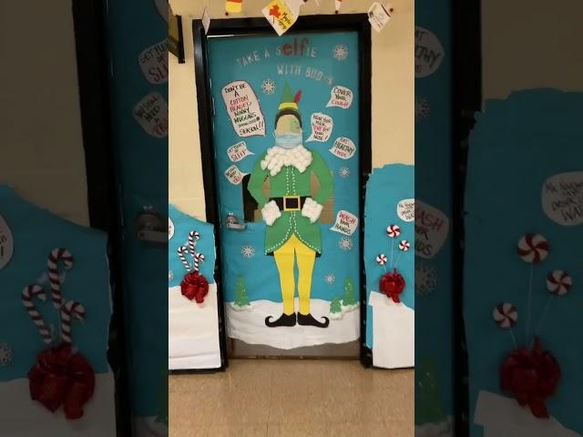 Buddy the Elf  - Door Decorating Contest #christmas - see full length video - short #2