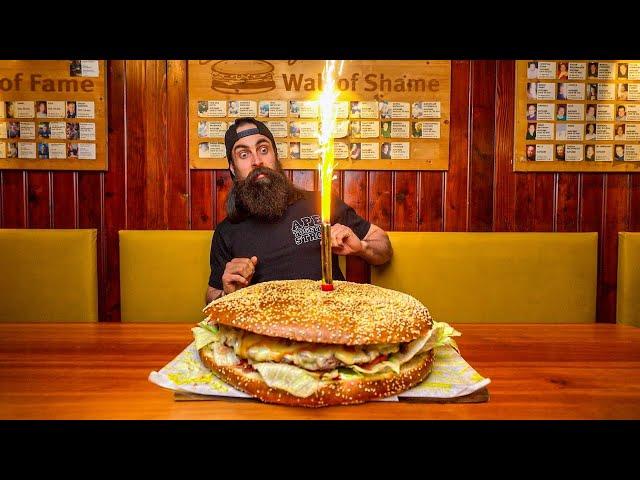 EAT FREE FOR A MONTH IF YOU CAN BEAT THIS GIANT BURGER CHALLENGE IN AUSTRIA! | BeardMeatsFood