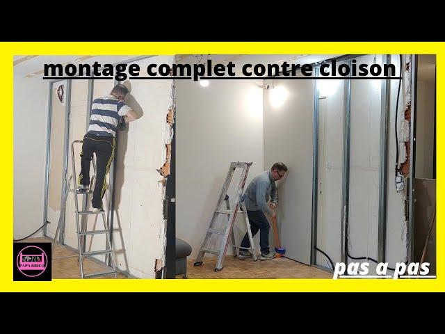 comment poser une contre cloison placo (rail, montant, r48, m48 montage simple)