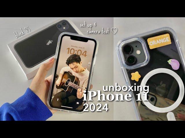 iphone 11 unboxing in 2024 + decorating & set up | black 