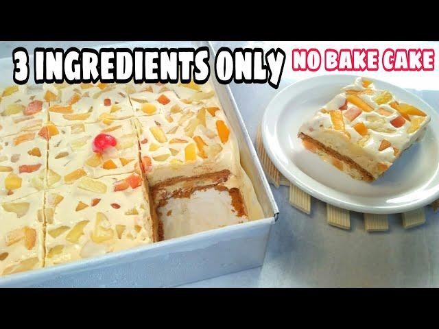 Graham Fruit Cocktail Cake | 3 Ingredients Only | No Bake Cake | Sobrang Sarap na Dessert