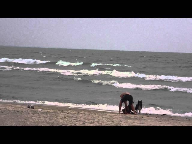 Flying kite at Pleasant Beach