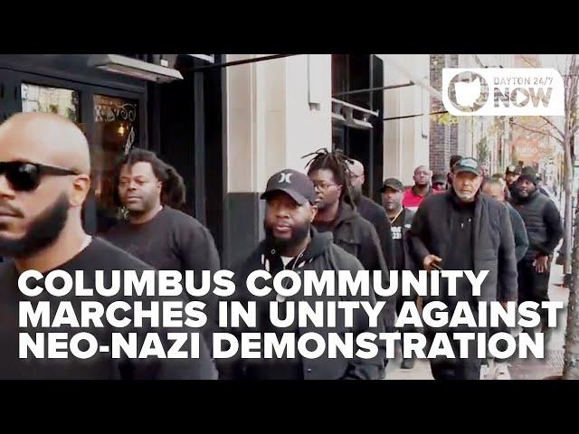 Columbus leaders march in unity against neo-Nazi demonstration