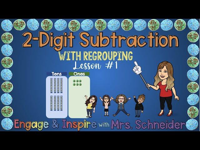 2 Digit Subtraction WITH Regrouping Using Base Ten Blocks