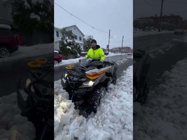 Snowplowing with the #cfmoto during the snowstorm on 11/22/24 #kfi #quads #atv #snowplowing