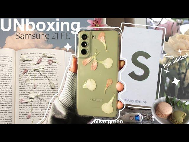 [UNboxing ] samsung galaxy s21 FE 5g (green)+ aesthetic accessories  | camera test