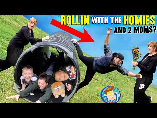 ROLLING My Mom Down a Hill in a DRAINAGE PIPE! (FV Family Culvert DIY SLIDES Vlog)