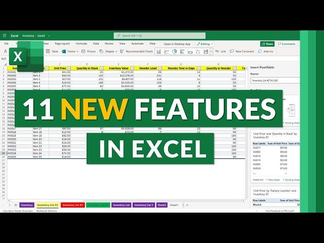 11 New Features In Excel Online for 2021 // Learn about Excel's new features in the web