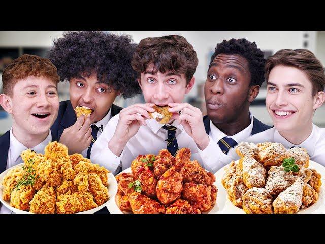 British Highschoolers try Korean Chicken for the First Time!