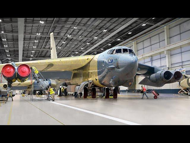 Inside US Air Force Massive Hangar Restoring Broken B-52 Bomber