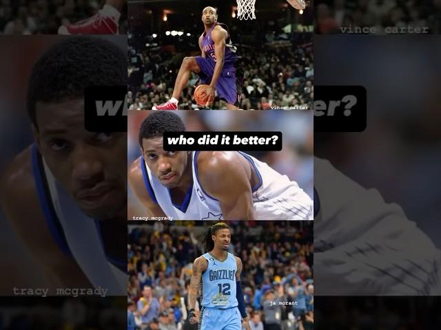 Who did it better? #vincecarter #tracymcgrady or #jamorant  #dunk #reactionvideos  #basketball #nba