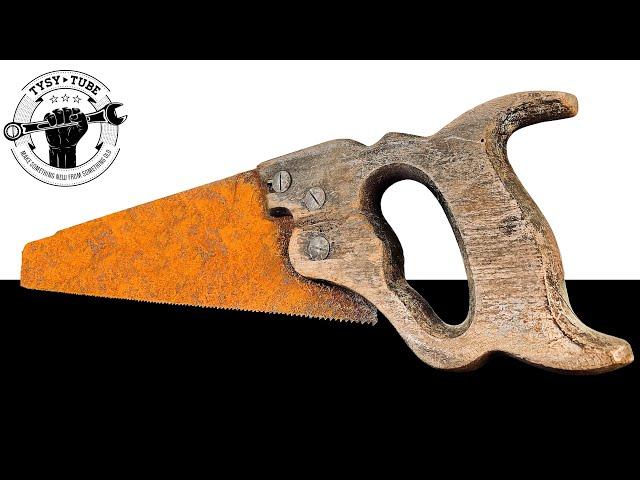 Antique Rusty Saw Restoration | With Epoxy Handle Repair