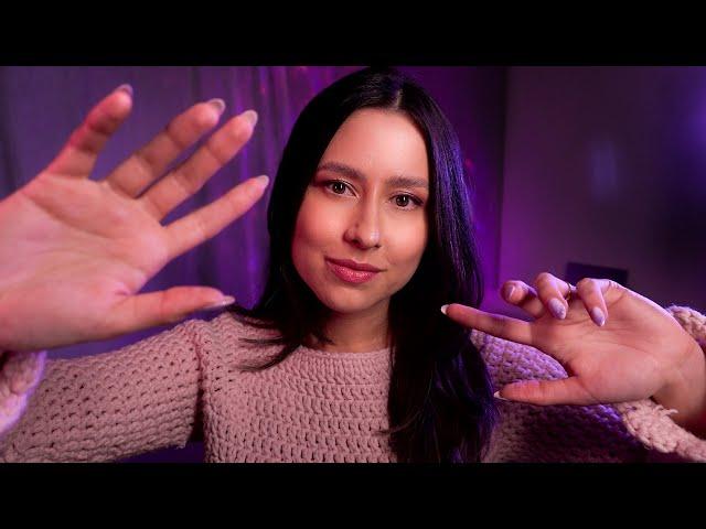 ASMR Hand movements for a cozy sleep night  mouth sounds, lightsaber, personal attention