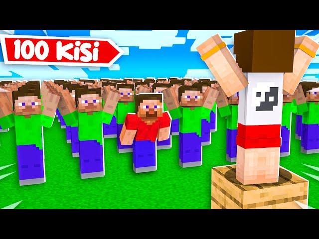 Minecraft ama 100 Kişi Survival Oynadık