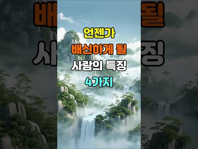 언젠가 배신하게 될 사람 알아보는 법 4가지  #명언 #좋은글 #지혜