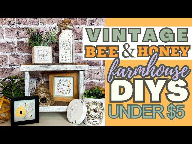  VINTAGE BEE AND HONEY FARMHOUSE DIY DUPES | BEE TIERED TRAY AND SHELF SITTER DECOR