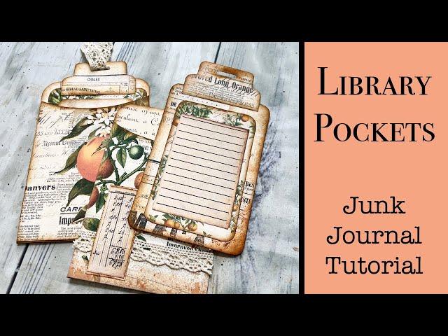 Library Pocket and Card Junk Journal Tutorial. Craft with Me. Pink Monarch Prints Junk Journals,Easy