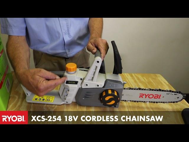 The RYOBI XCS-254 cordless chainsaw.