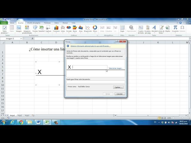 60.- Excel infinito. ¿Cómo insertar una línea de firma?