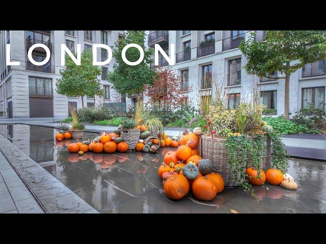 Chelsea London City Walk at Halloween, Sloane Square to Cheyne Walk via King's Road, London Autumn