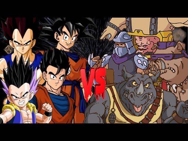 Saiyans (Dragon Ball) vs Shredder, Krang, Bebop, & Rocksteady (TMNT) - Ultimate Mugen Fight 2016
