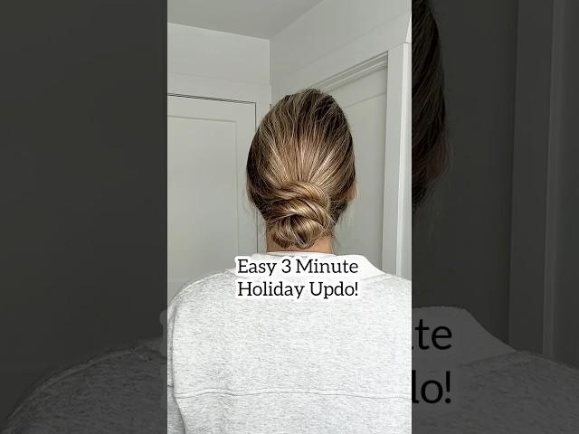 Easy 3 Minute Holiday Updo Tutorial! #hairshorts #updo #holidayhair