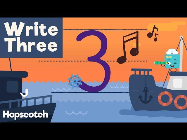 Write 3 (Three) - Number Formation Song