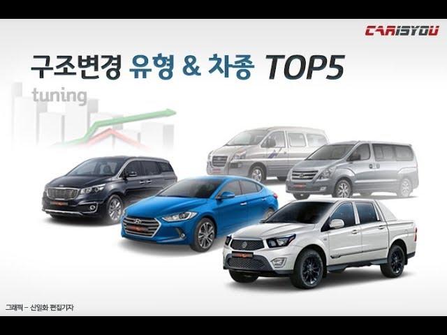 자동차 구조변경 유형  차종 TOP5