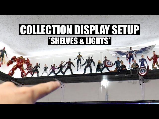 Action Figure Collection Display Setup (Shelves & Lights)