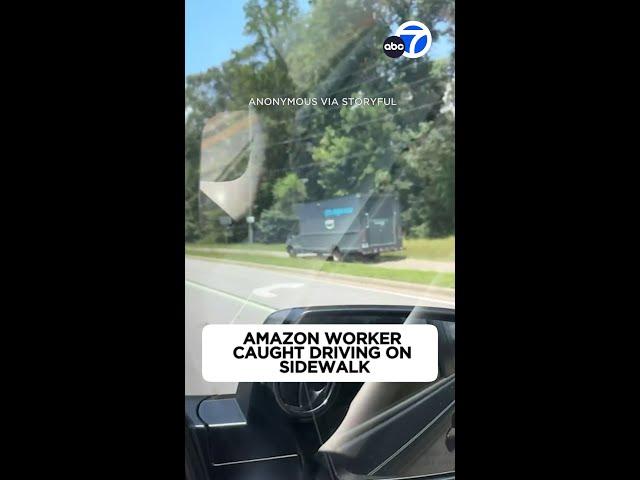 Amazon fires worker captured driving on sidewalk