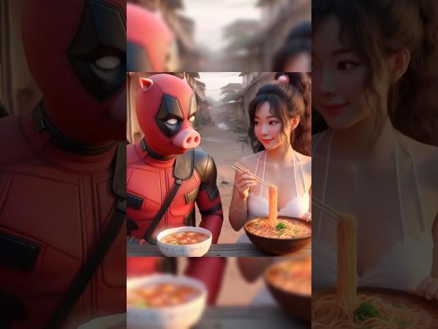 EP 6. adorable Deadpool Piglet make his girlfriend happy #shorts #short #cute  #deadpool #superhero