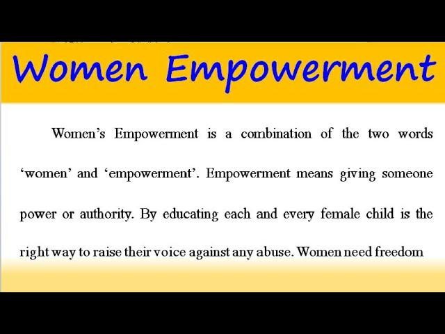 speech /Essay on women Empowerment in English Women Empowerment speech in English female empowerment