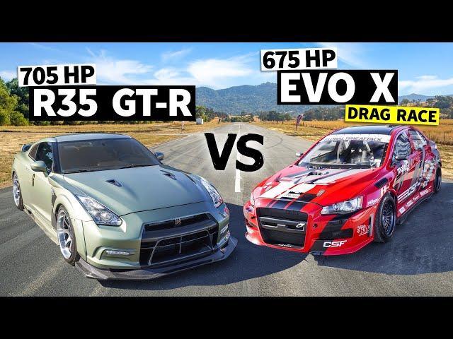 New School AWD Battle! Dustin Williams' 700hp GT-R vs 675hp Evo X