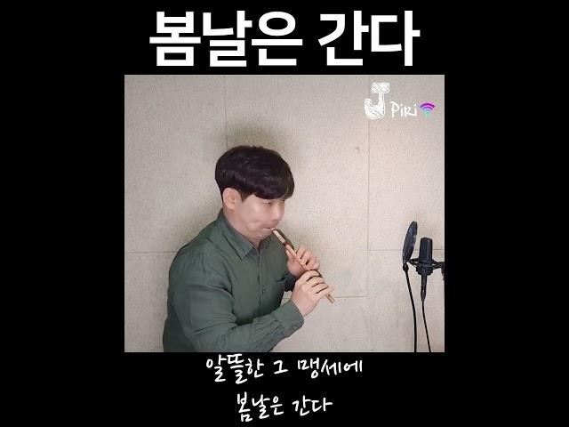 봄날은 간다 - 심수봉 _2 ( 국악, 피리, 국악버전, 피리 연주, 피리 소리,  향피리, 태평소, 제이피리 커버 ) #Shorts