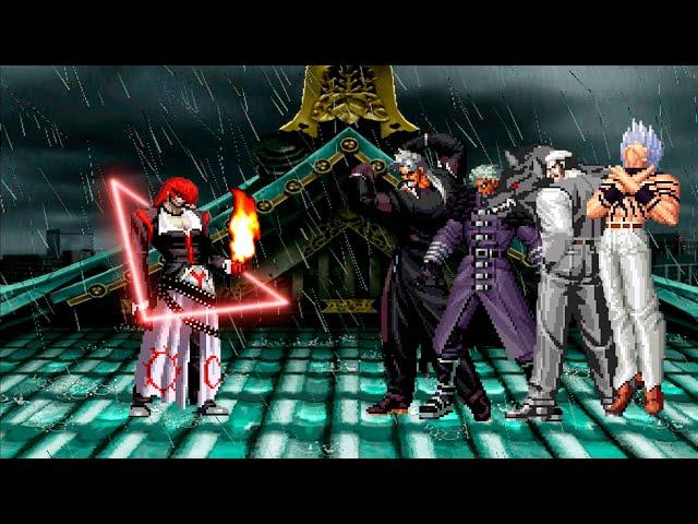 [KOF Mugen] Destructive God Iori vs KOF Bosses Team