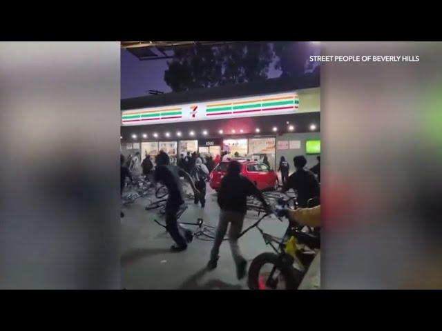 Video captures 50 juveniles ransacking 7-Eleven in Los Angeles